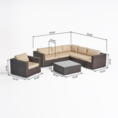 Christopher Knight Home Santa Rosa Outdoor 7-piece Wicker Seating Sectional Set