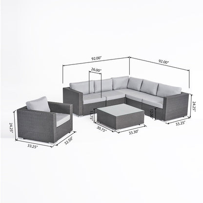 Christopher Knight Home Santa Rosa Outdoor 7-piece Wicker Seating Sectional Set