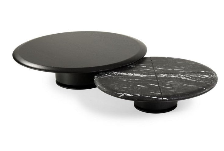 Table basse ronde Cisa en chêne graphite, grande taille