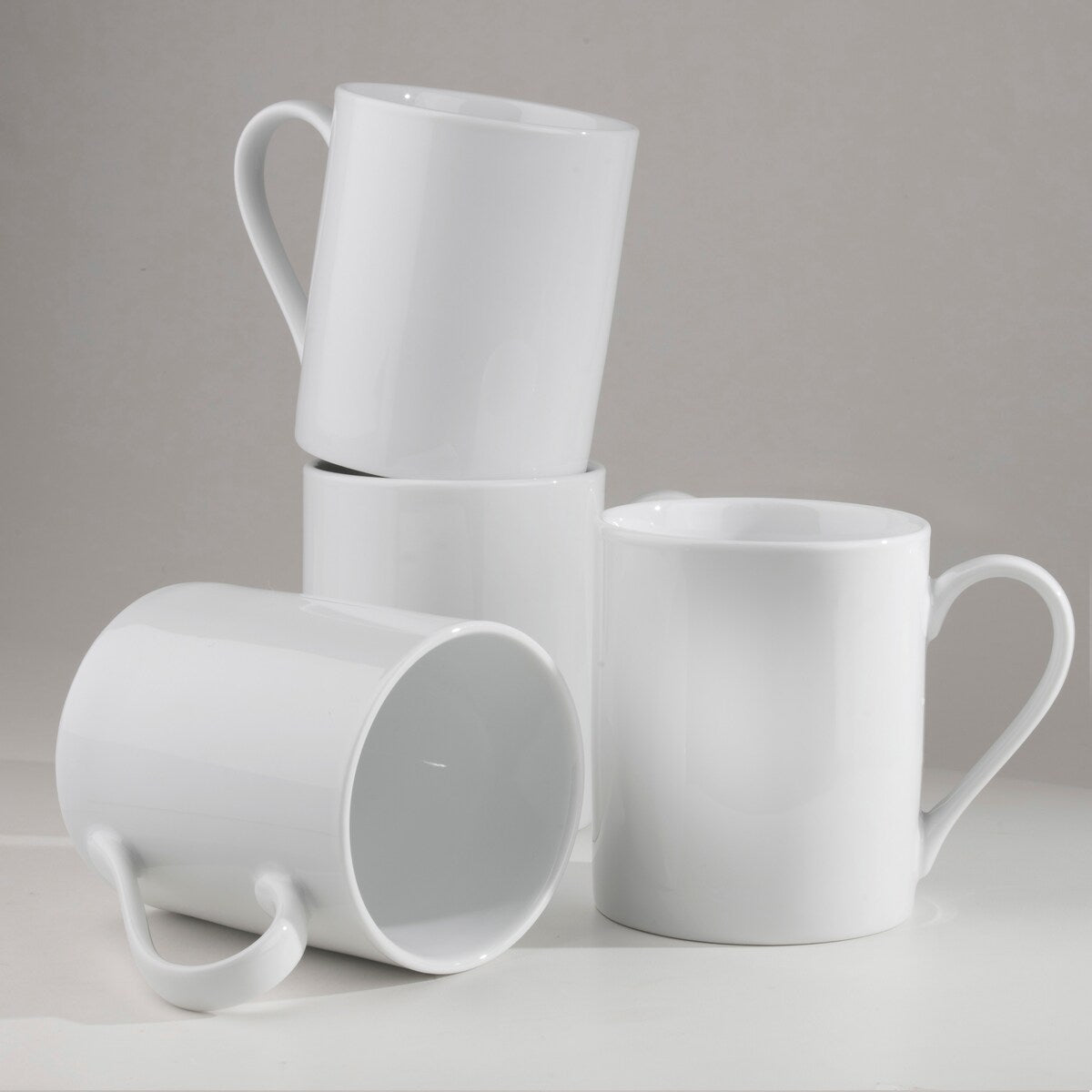 Euro Ceramica Claire 4 Piece Everyday Classic Porcelain Coffee Mug Set