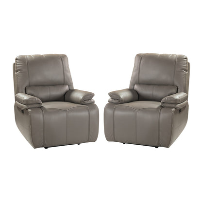 Clara Genuine Leather Power Recliner with Cushion Padded, Set of 2