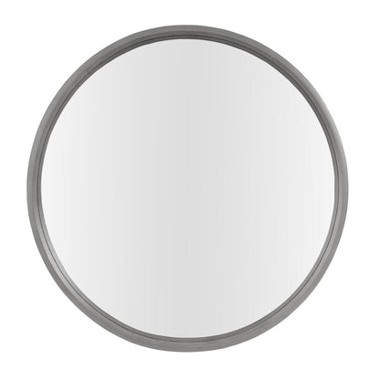 Classic Wooden Frame Farmhouse Round Wall Mirror