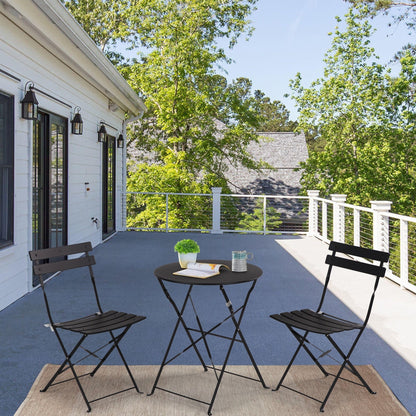 Clihome Outdoor 3 Piece Premium Steel Patio Bistro Set
