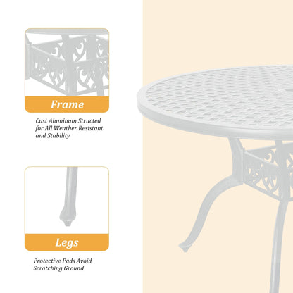 Clihome 5 Piece Outdoor Cast Aluminum Patio Dining Set