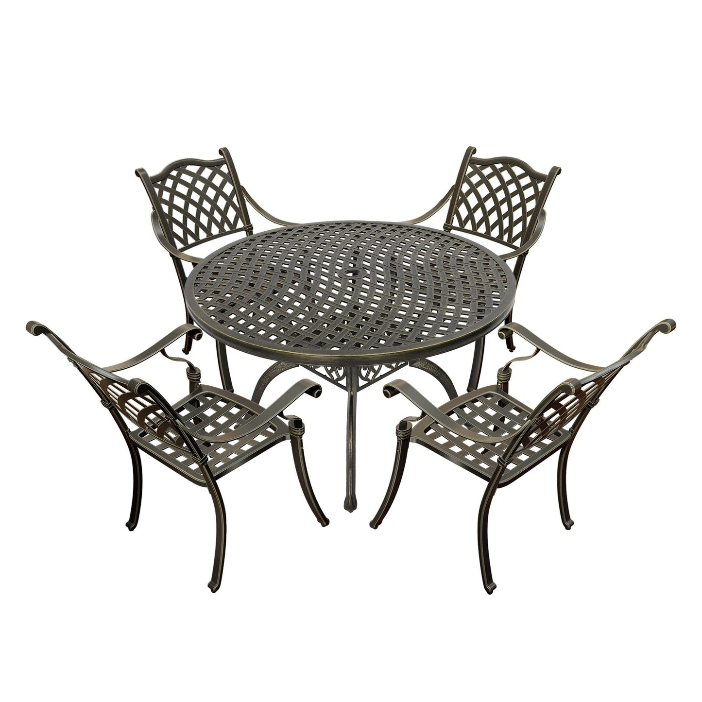 Clihome 5 Piece Outdoor Cast Aluminum Patio Dining Set