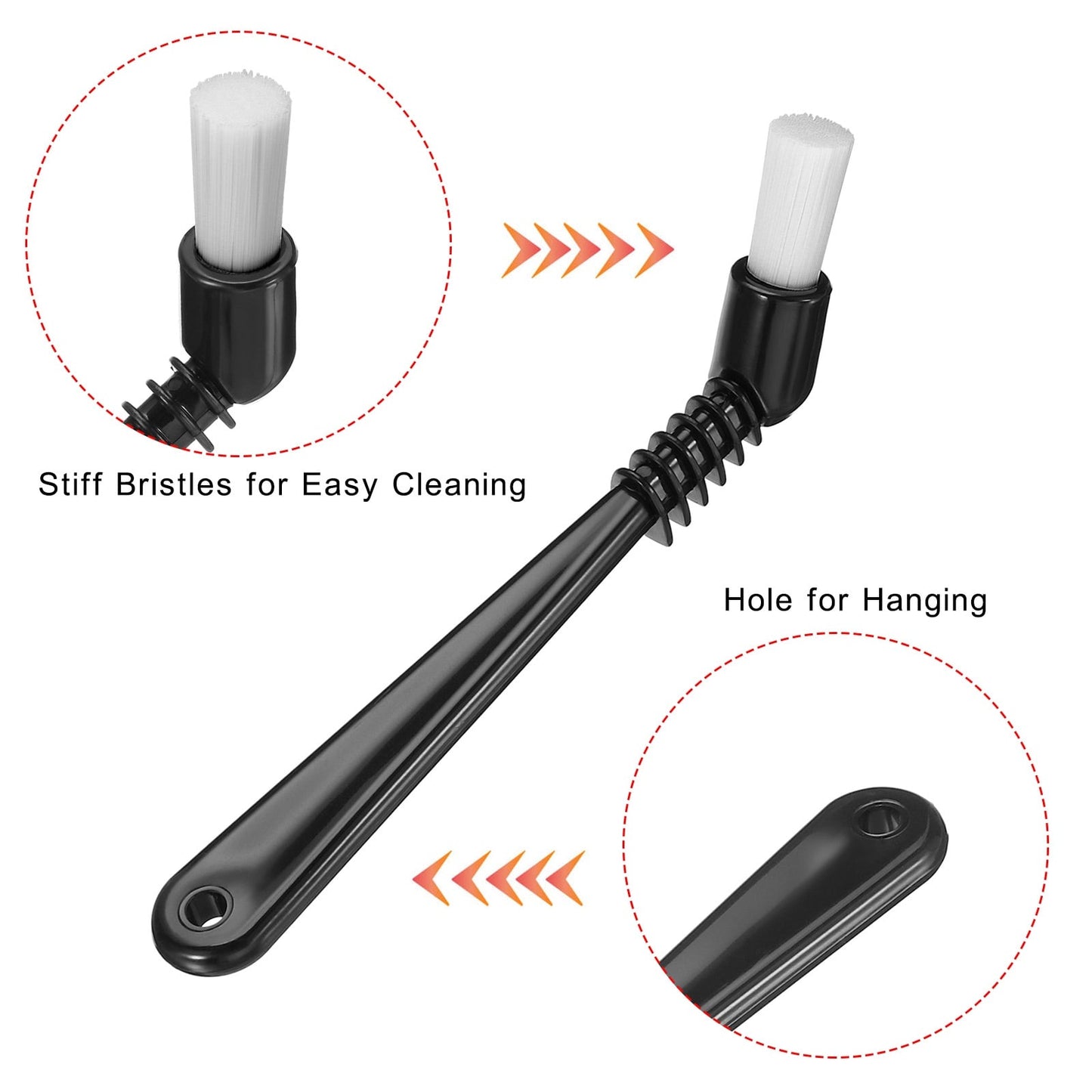 Coffee Espresso Brush Coffee Grinder Brush Coffee Cleaning Tool - White, Black
