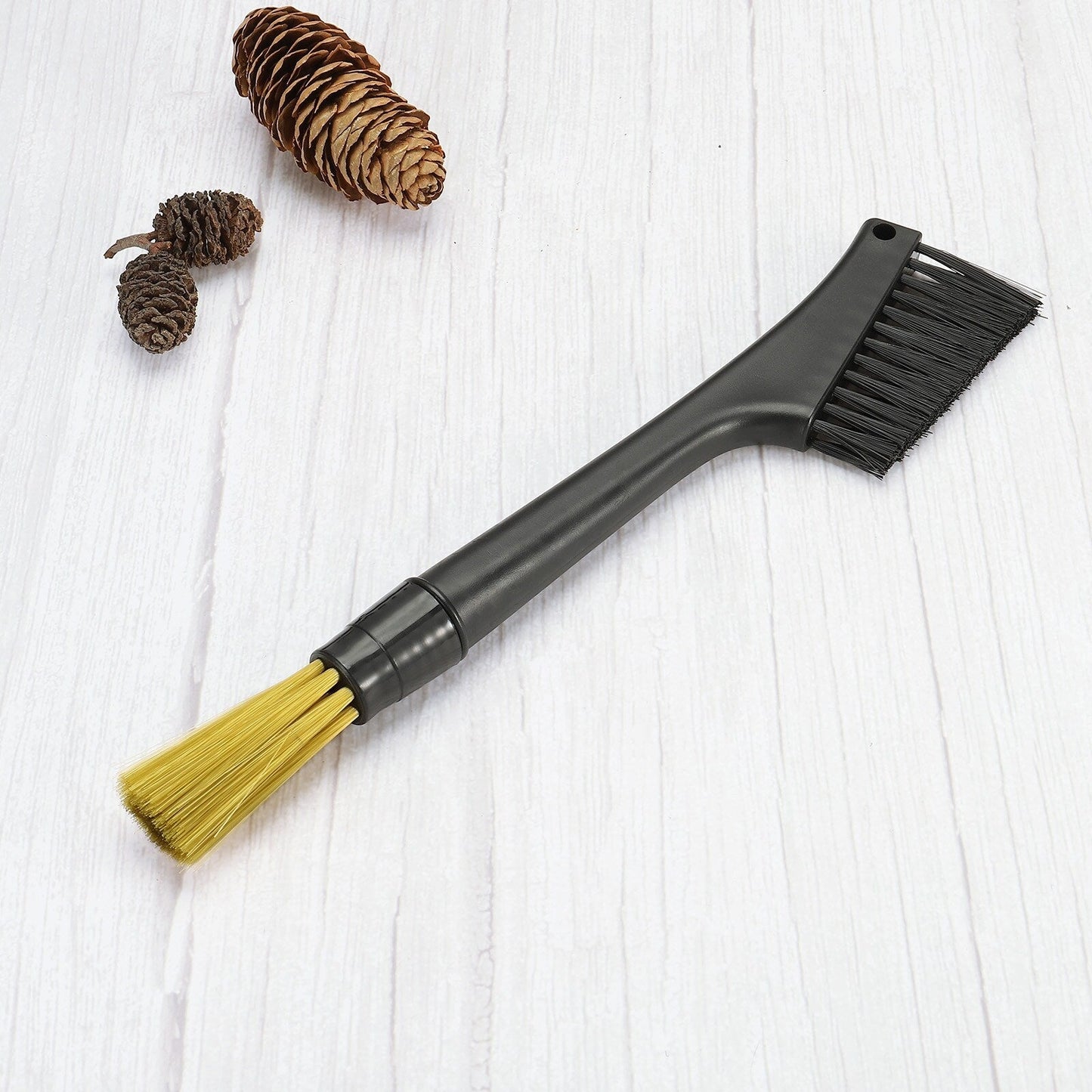 Coffee Espresso Brush Double Head Coffee Grinder Brush Tool - Black, Yellow