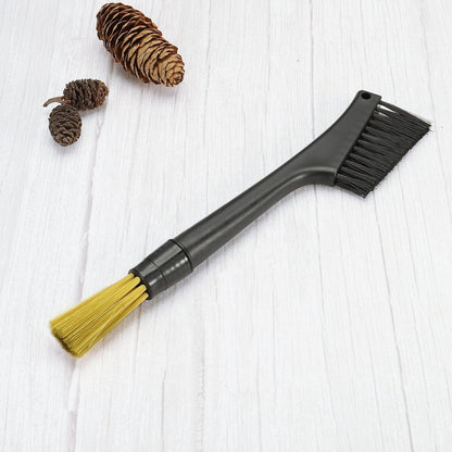 Coffee Espresso Brush Double Head Coffee Grinder Brush Tool - Black, Yellow