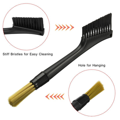 Coffee Espresso Brush Double Head Coffee Grinder Brush Tool - Black, Yellow