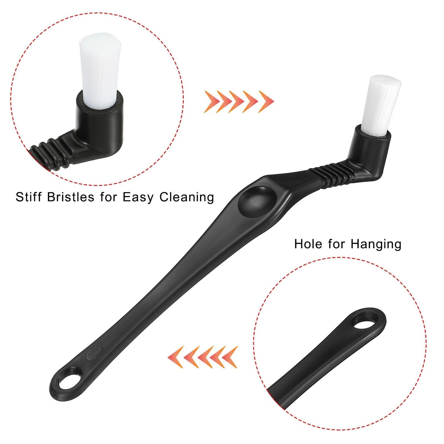 Coffee Espresso Brush Elbow Coffee Grinder Brush Coffee Cleaning Tool - White, Black