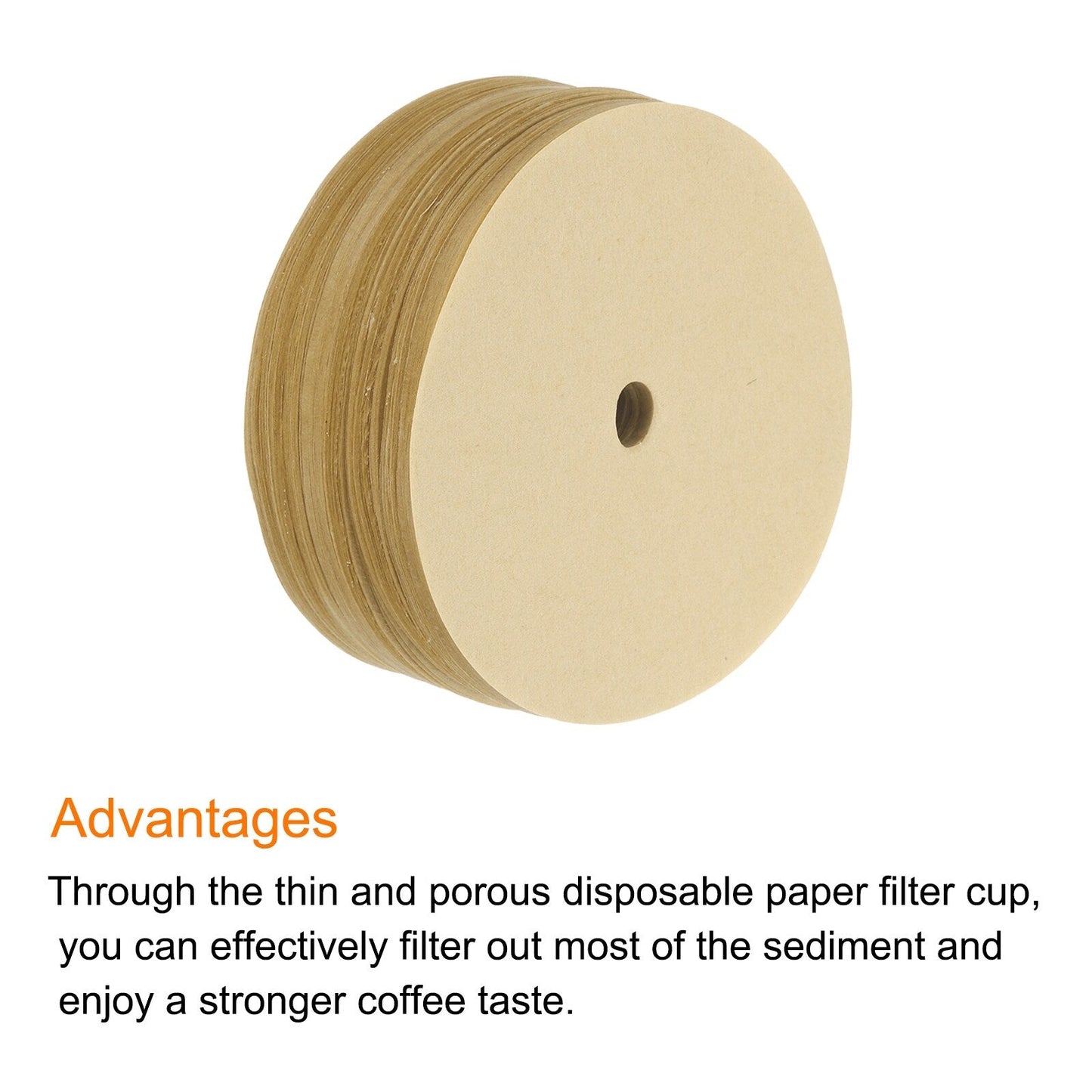 Coffee Filter Papers Disposable Round Paper with Hole Pack of 200 - 3.74 Inch