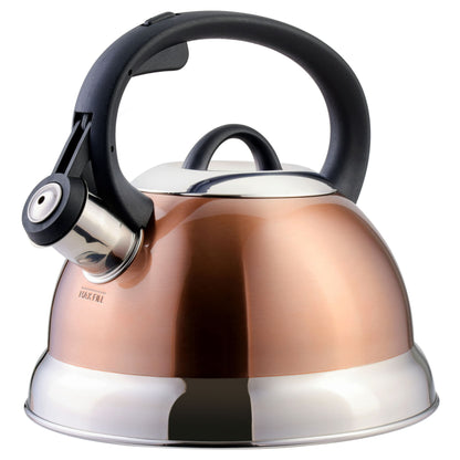 Mr. Coffee Flintshire Stainless Steel 1.75 Quart Whistling Tea Kettle with Stay Cool Handle and Flip-Up Spout - 1.75 Quart