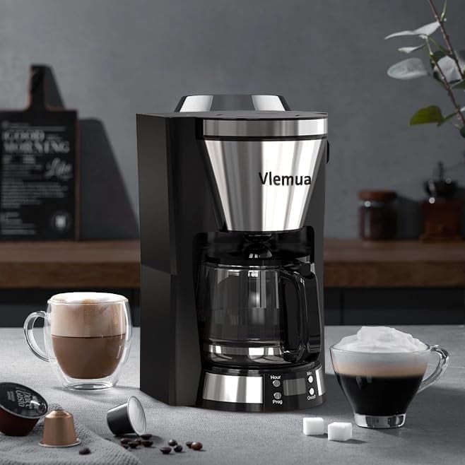 Coffee Maker with 10-Cup Programmable, Automatic Drip, Timer, Auto Shut Off, Smart Anti-Drip System, Keep-warm Plate