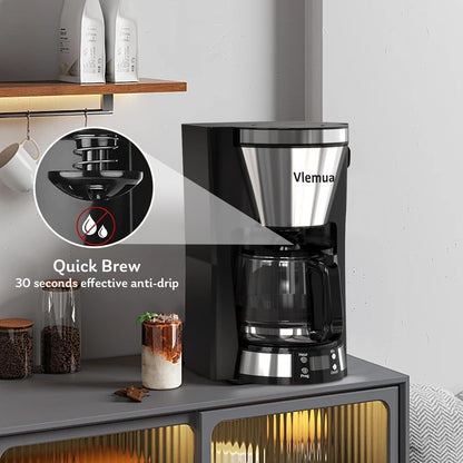 Coffee Maker with 10-Cup Programmable, Automatic Drip, Timer, Auto Shut Off, Smart Anti-Drip System, Keep-warm Plate