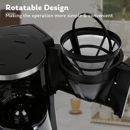 Coffee Maker with 10-Cup Programmable, Automatic Drip, Timer, Auto Shut Off, Smart Anti-Drip System, Keep-warm Plate