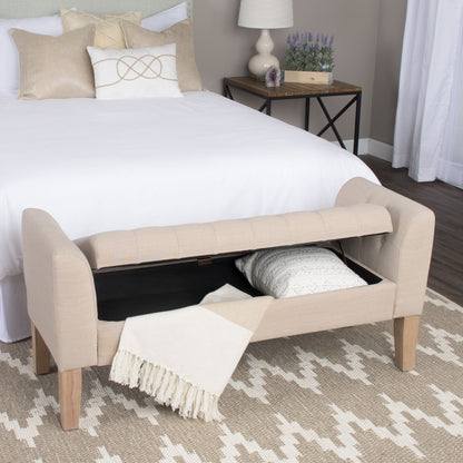 Copper Grove Chugach Tufted Storage Bench Settee Sand Dune