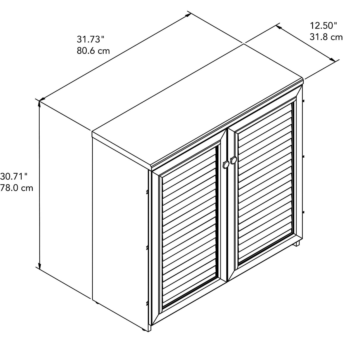 Fairview Storage Cabinet with Doors and Shelves by Bush Furniture - 31.73L x 12.76W x 30.71H