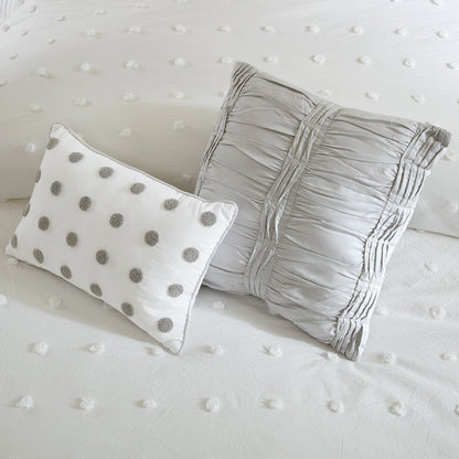Intelligent Design Maize Cotton Jacquard Duvet Cover Set with Euro Shams and Throw Pillows