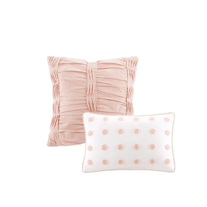 Intelligent Design Maize Cotton Jacquard Duvet Cover Set with Euro Shams and Throw Pillows