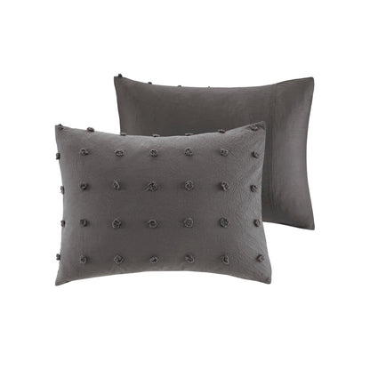 Intelligent Design Maize Cotton Jacquard Duvet Cover Set with Euro Shams and Throw Pillows