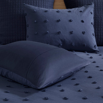 Intelligent Design Maize Cotton Jacquard Duvet Cover Set with Euro Shams and Throw Pillows