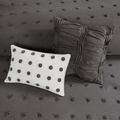Intelligent Design Maize Cotton Jacquard Duvet Cover Set with Euro Shams and Throw Pillows