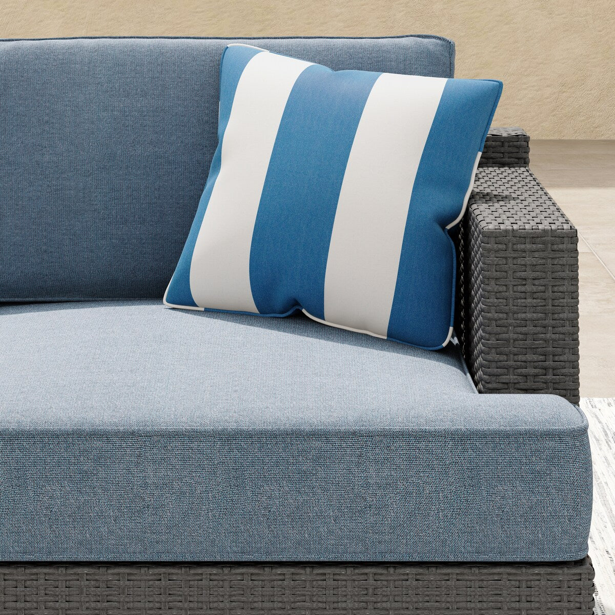 Corvus Ancud 5-piece Wicker Patio Conversation Set with Sunbrella Cushion & Sunbrella Pillows