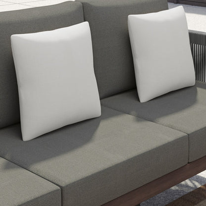 Corvus Iona 4-piece Patio Eucalyptus Wood and Rope Sofa Seating Set with Sunbrella Fabric