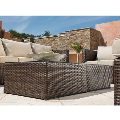Corvus Trey 12-piece Brown Wicker Patio Furniture Sectional Conversation Set