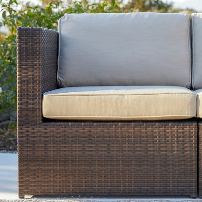 Corvus Trey 12-piece Brown Wicker Patio Furniture Sectional Conversation Set