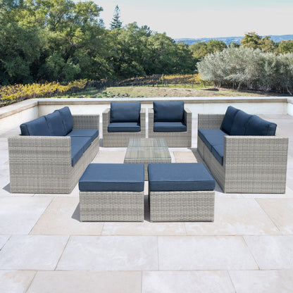 Corvus Trey 12-piece Sectional Wicker Patio Sofa Set