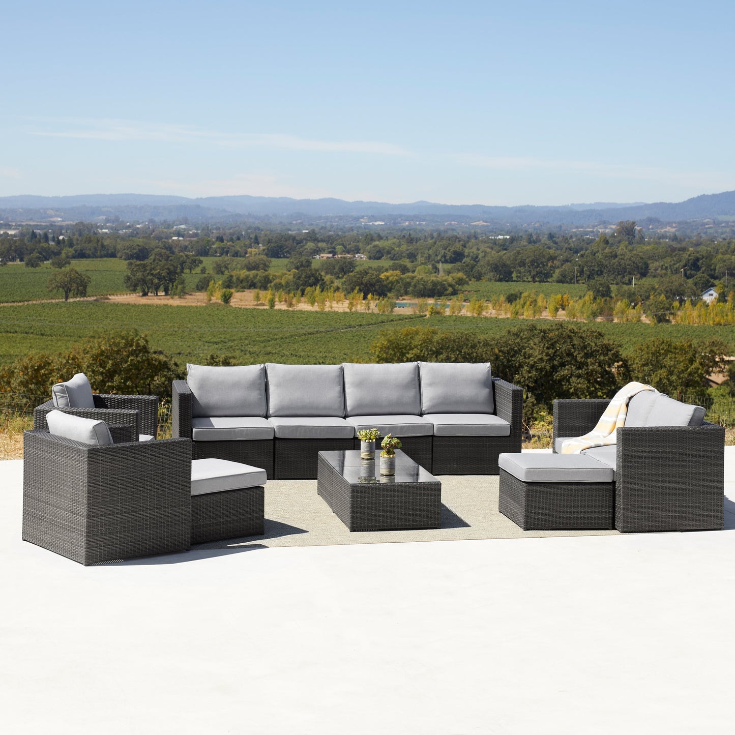 Corvus Trey 12-piece Sectional Wicker Patio Sofa Set
