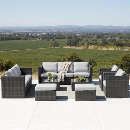 Corvus Trey 12-piece Sectional Wicker Patio Sofa Set