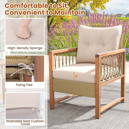 Costway 3 PCS Patio Furniture Set Outdoor PE Wicker Conversation - See Details