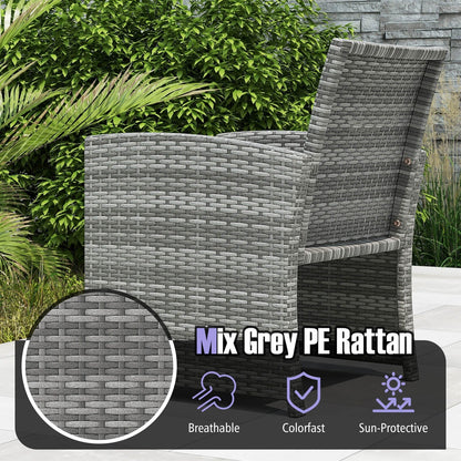 Costway 3 PCS Patio Furniture Set with Tempered Glass Coffee Table & - See Details