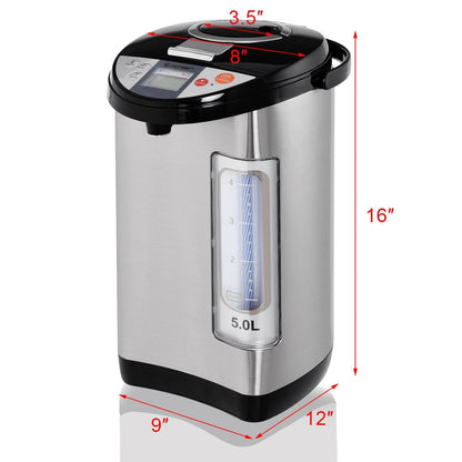 Costway 5-Liter LCD Water Boiler and Warmer Electric Hot Pot Kettle - 9''X12''X16''