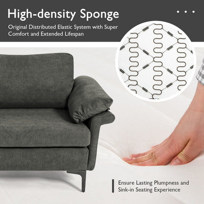 Costway Modern Loveseat Fabric 2-Seat Sofa Couch for Small Space w/ - See Details