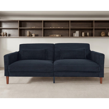 Couch Sofa, Corduroy Fabric Couches Loveseat Furniture with 2 Pillows for Living Room, Bedroom