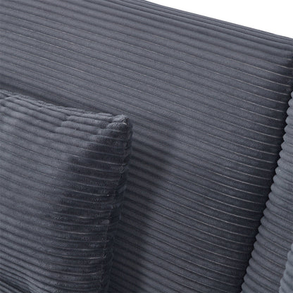 Couch Sofa, Corduroy Fabric Couches Loveseat Furniture with 2 Pillows for Living Room, Bedroom