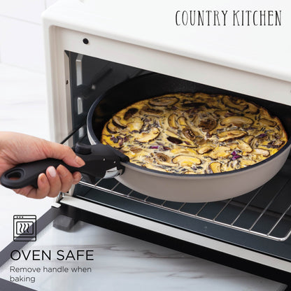 Country Kitchen 16 Piece RV Cookware Set Ceramic with Removable Handle Oven Safe