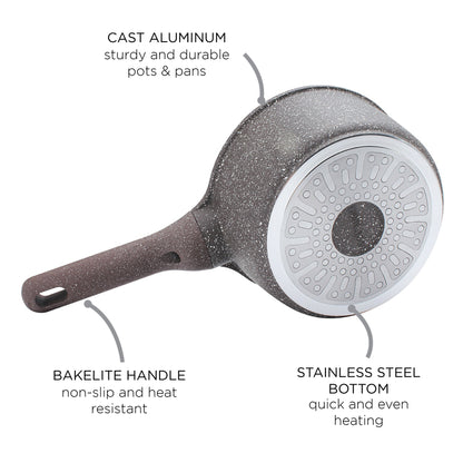 Country Kitchen Non-Stick Cast Aluminum Cookware Set - Durable Kitchen Cookware for Everyday Cooking, 6-11 Pc
