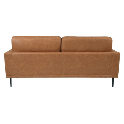 Coxi Sofa with 2 Bolster Pillows, Soft Brown Microfiber, 82 Inch