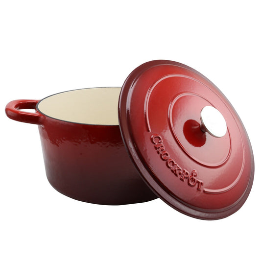 Craftsman 7 Quart Dual Handle Cast Iron Round Dutch Oven in Pepper Red