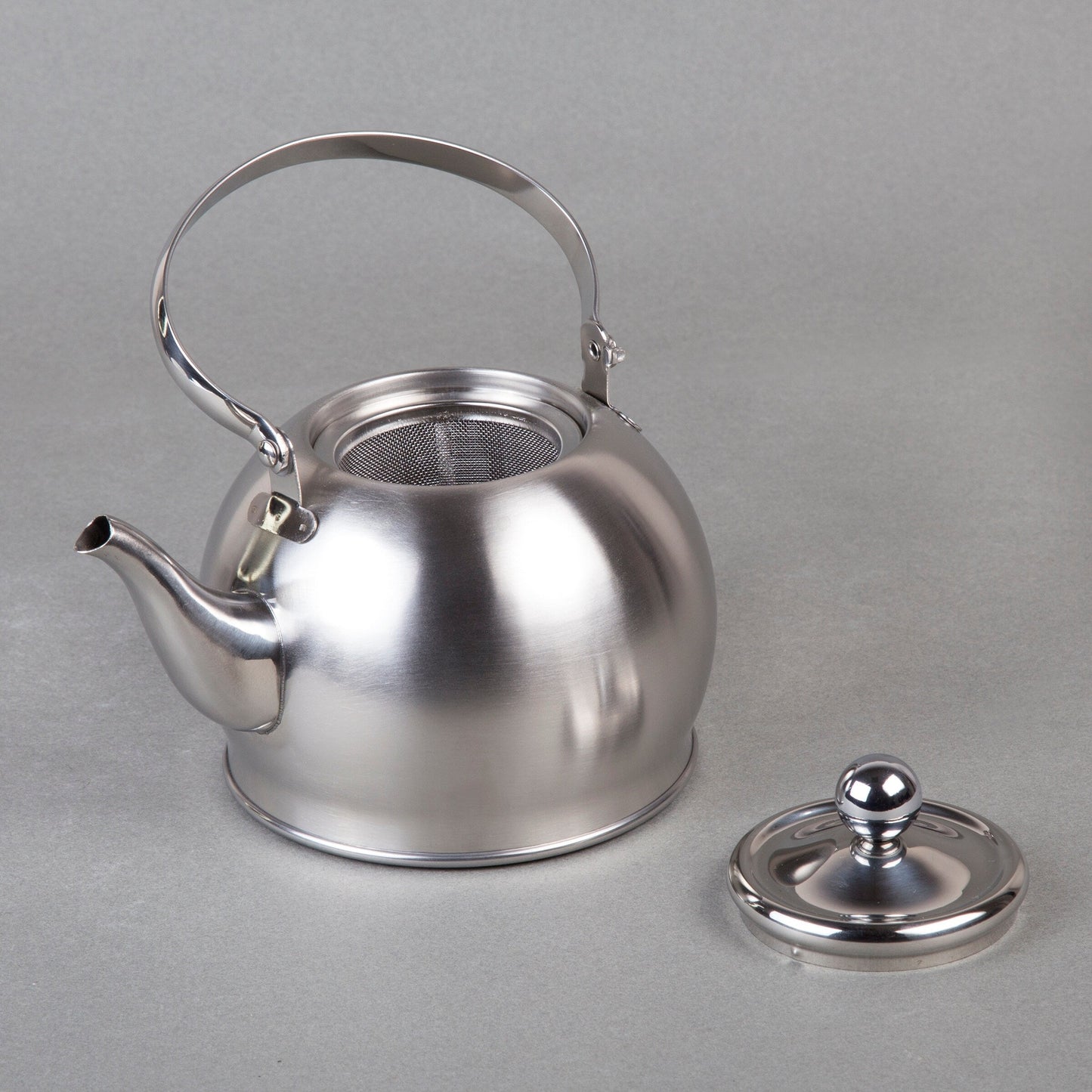 Creative Home Royal-Tea 1.0 Quart Stainless Steel Tea Kettle with with Removable Infuser Basket and Folding Handle