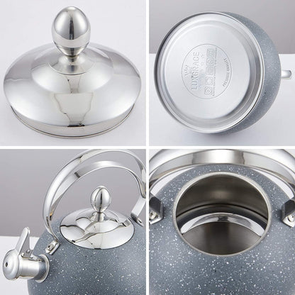 Creative Home 2.5 Qt. Stainless Steel Whistling Tea Kettle, Opaque Gray - 2.5 Quarts