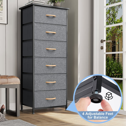 Crestlive Products 6 Drawers Vertical Dresser Storage Tower with Wood Top