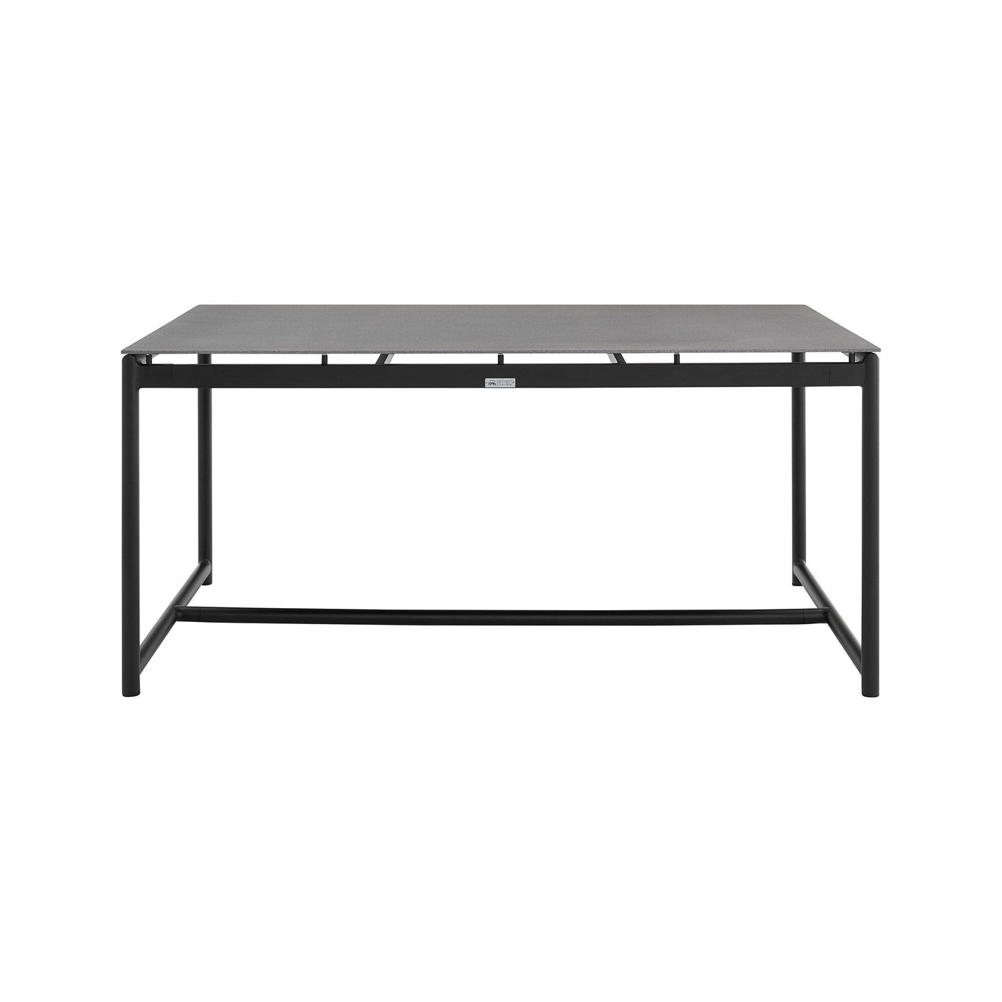 Crown 5 Piece Aluminum and Teak Outdoor Dining Set with Grey Fabric