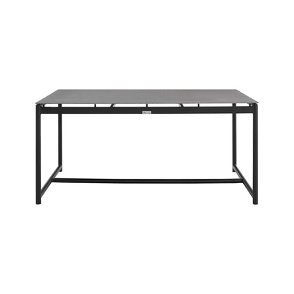 Crown 5 Piece Aluminum and Teak Outdoor Dining Set with Grey Fabric