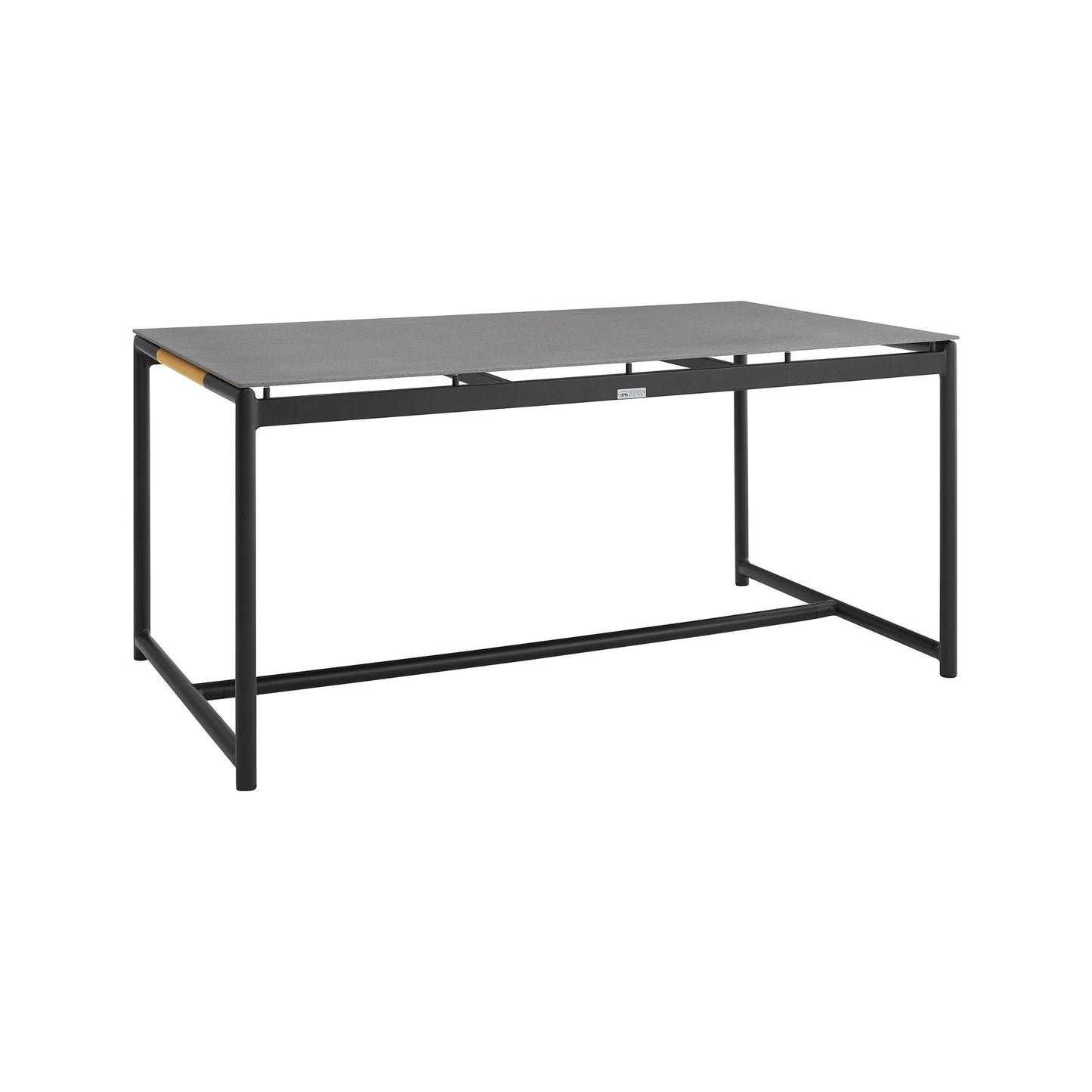 Crown 5 Piece Aluminum and Teak Outdoor Dining Set with Grey Fabric