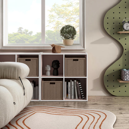 DH BASIC Modern Wood Customizable Stackable Storage Organizer - Cube Shelves, Drawer Cabinet, Bookcase with Doors by Denhour